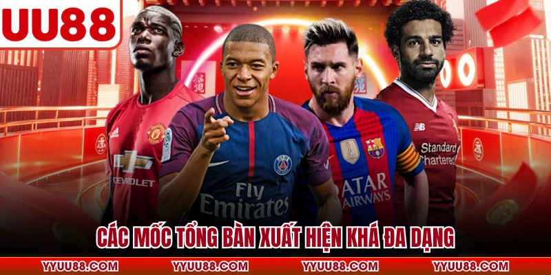 Các mốc tổng bàn xuất hiện khá đa dạng